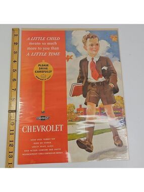 1935 Chevrolet Saturday Post Advertising Automobilia Picture Photo Safety